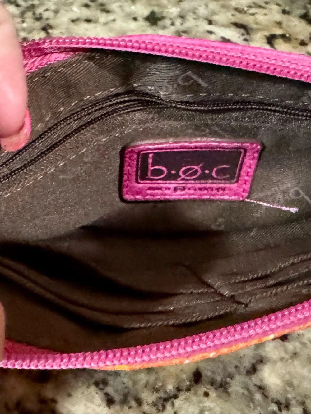 boc Two-Tone Pink and Orange Wristlet Clutch